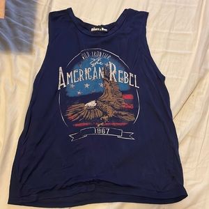 Blue graphic tank top